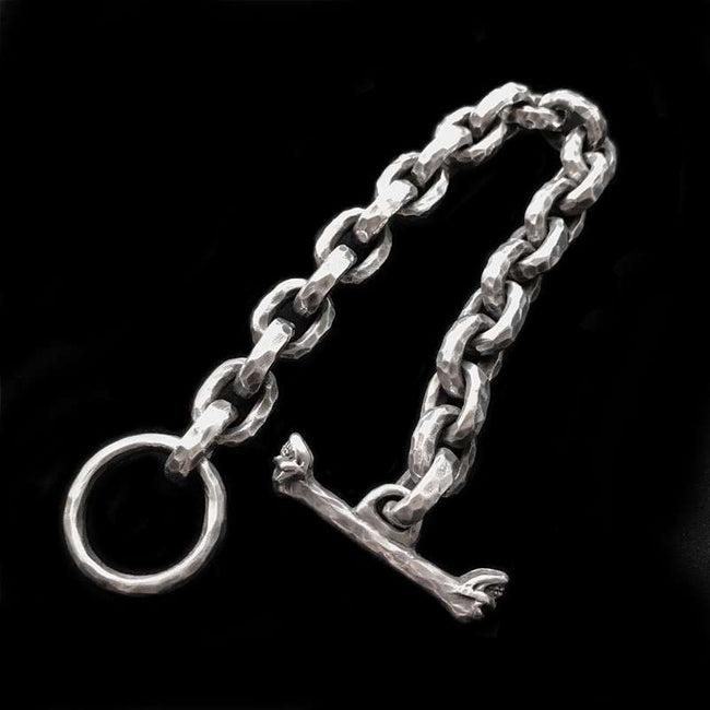 Knife marks bracelet skull TO Buckle 925 silver mens bracelets SSB85 Main Image