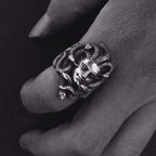 Medusa ring Original design handmade 925 silver Serpentine rings SSJ243