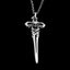 Satan Skull Sword Cross Skull pendant Sterling Silver Dark light skull pendant