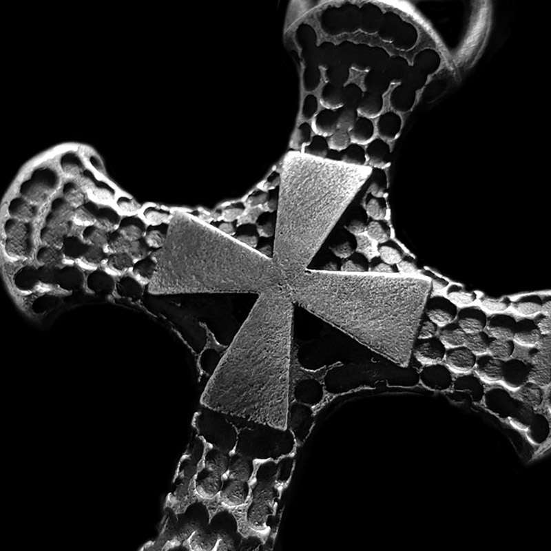 Mens Pendant Cross​ Handmade Domineering Sterling Silver Necklace