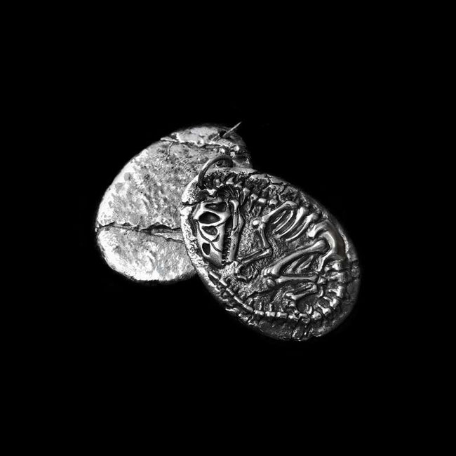 Dinosaur egg fossil pendant 925 Sterling Silver Handmade Tyrannosaurus Rex pendant Main Image