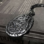 Dinosaur egg fossil pendant 925 Sterling Silver Handmade Tyrannosaurus Rex pendant 