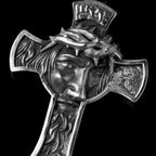 Jesus Christ Silver Cross pendant Handmade Thorns cross necklaces