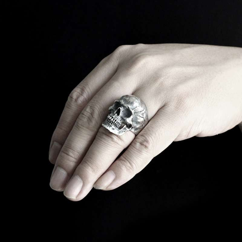 Domineering Skull Ring - Heavy 925 Silver Gothic Power Statement Jewelry