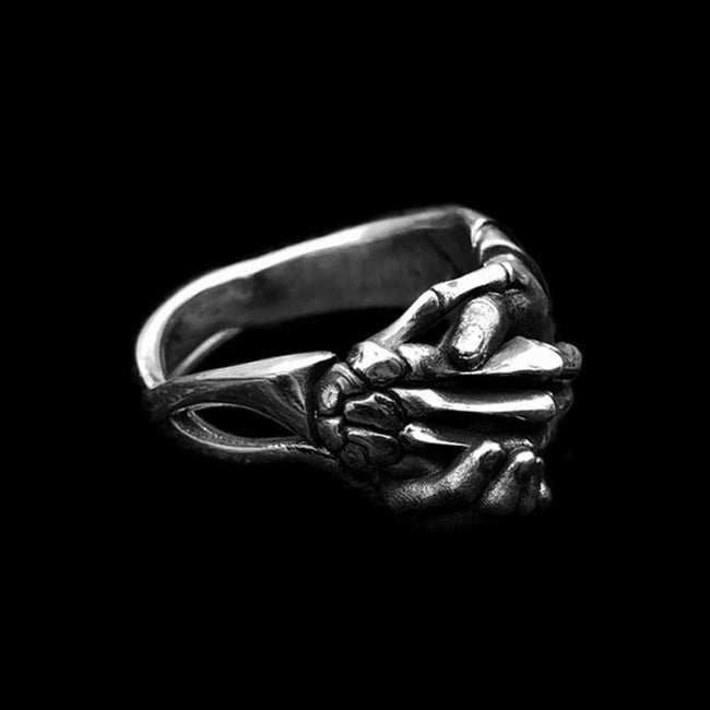 Devil's Deal Ring - Men's Sterling Silver Statement Ring Hover Image