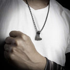 Ground crack short ax Hatchet Pendant 925 Sterling Silver War axe pendant SSP165