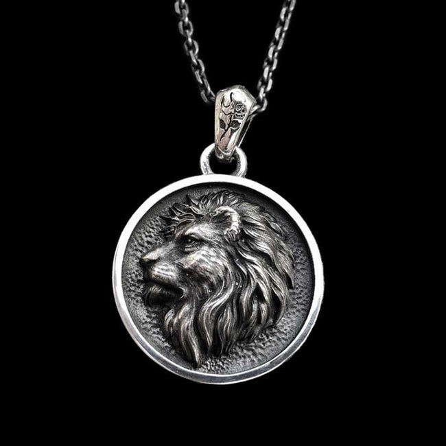 Domineering Lion King Pendant 925 Sterling Silver Lion pendant Hover Image