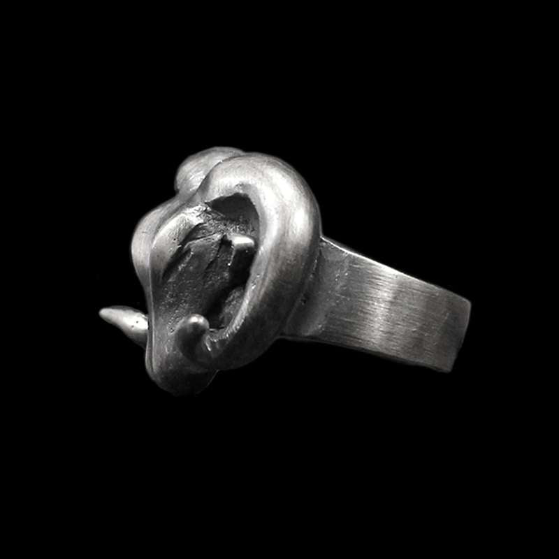 Sheep head Ring Original design handmade 925 silver Sheep horn rings SSJ249