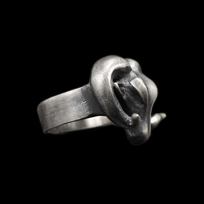 Sheep head Ring Original design handmade 925 silver Sheep horn rings SSJ249 Main Image