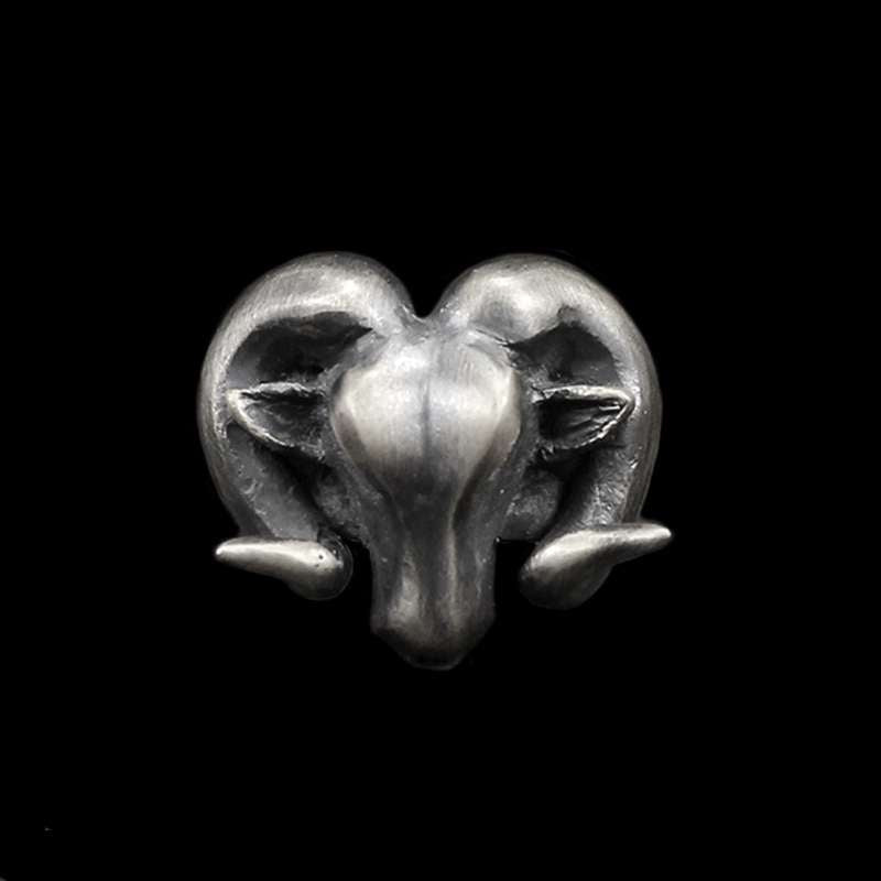 Sheep head Ring Original design handmade 925 silver Sheep horn rings SSJ249