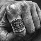 Anubis rings captivating depiction to the meticulously engraved symbols