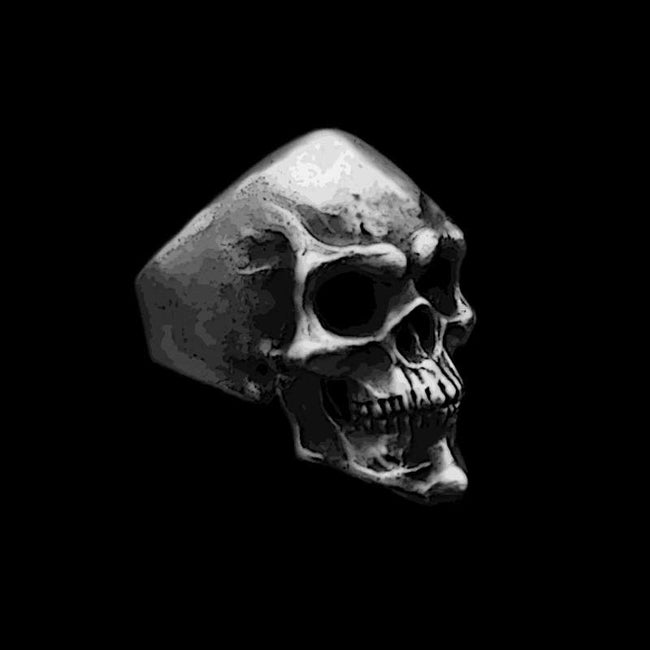 Evil Smile Skull Ring - Heavy 925 Silver Gothic Collector's Artifact Main Image