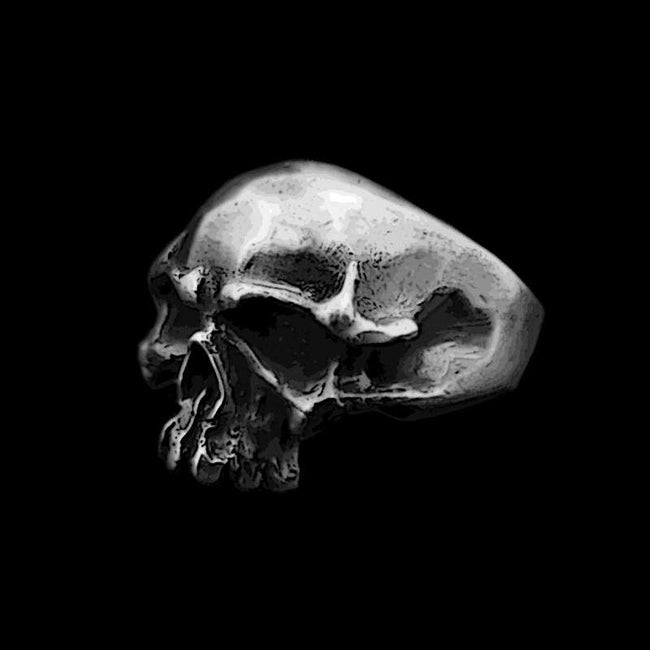 Lucky skull ring handmade 925 silver Good luck skull rings SSJ256 Main Image