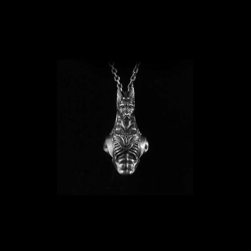 Anubis Pendant 925 Silver Egyptian god Necklace Good luck pendant SSP173