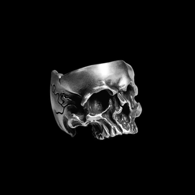 Classic Skull ring 925 Silver Anatomy Skull rings Half Skull deathshead ring