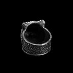 Sterling Silver Panthera Tiger head Ring Domineering mens ring