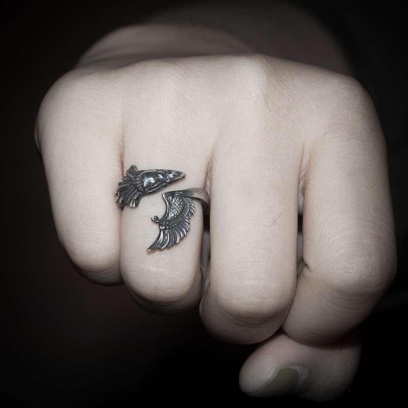Phoenix ring king of birds 925 Silver Lucky bird ring SSJ263