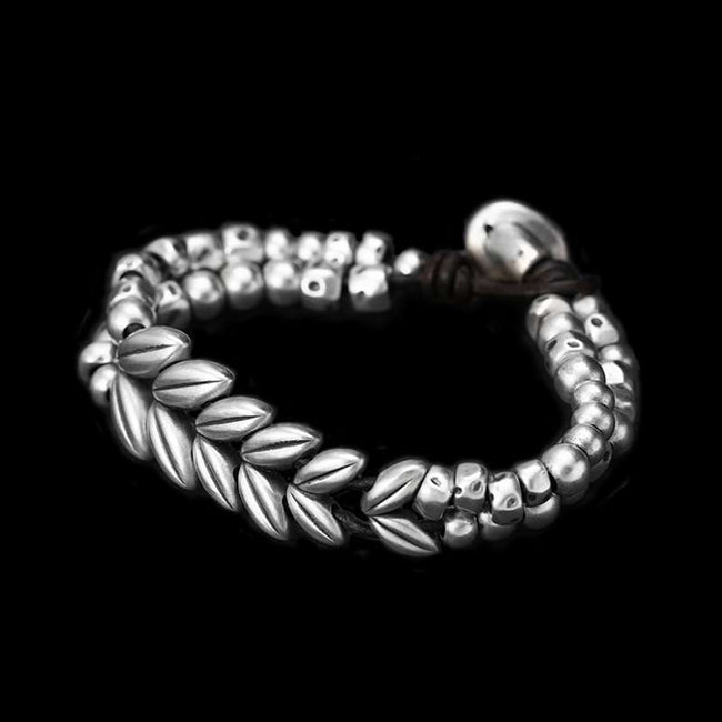 Wheat spike bracelet Original Handmade 999 silver ear of wheat bracelets SSB93 Hover Image