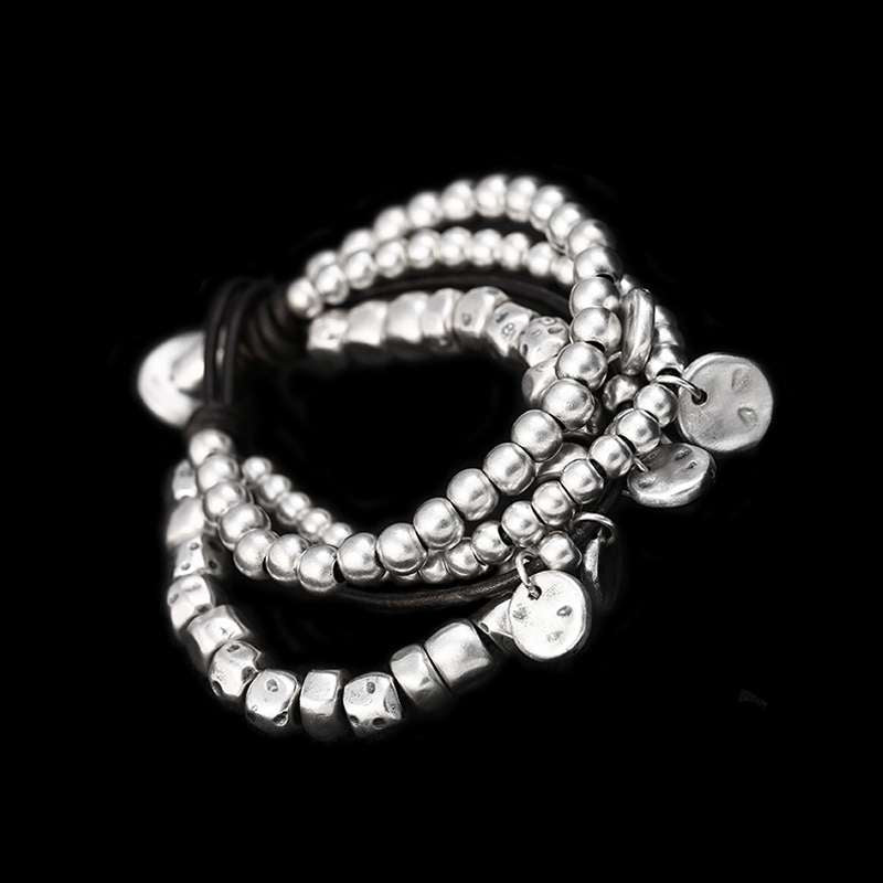 Modern stylish bracelet Original Handmade 999 silver Leather rope bracelet SSB94