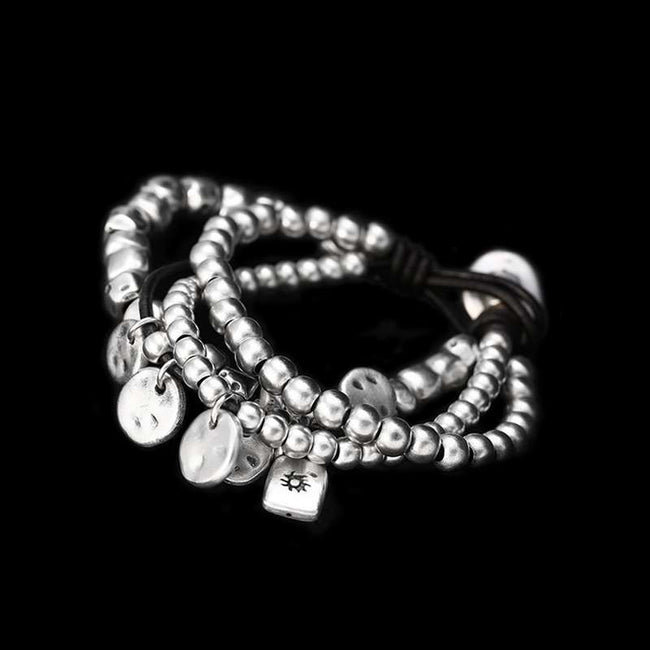 Modern stylish bracelet Original Handmade 999 silver Leather rope bracelet SSB94 Main Image