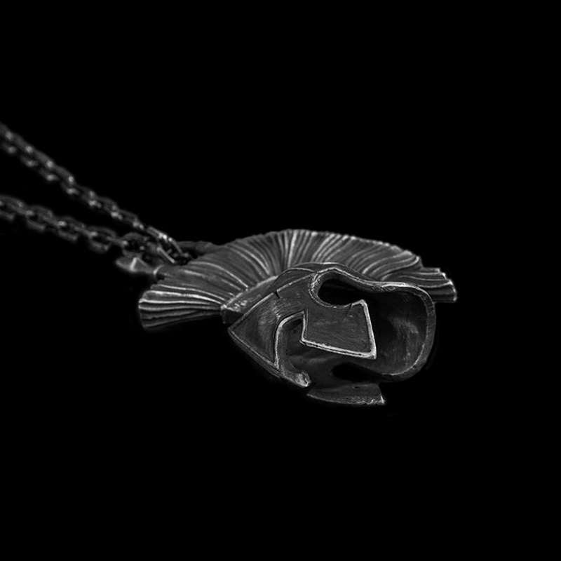 Spartan Helmet Pendant 925 Silver Spartan warrior War helmet pendant SSP177