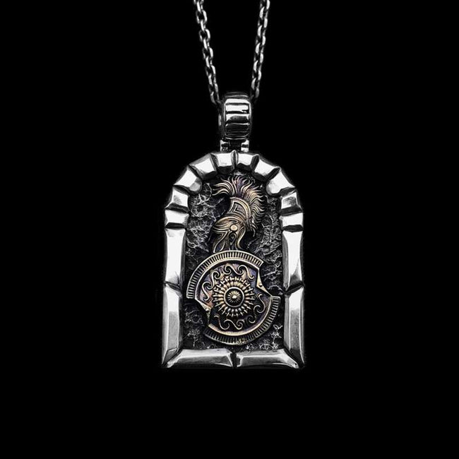 Assassin's Creed Pendant 925 Silver Ancient Greek Spartan warrior Pendant SSP180 Hover Image