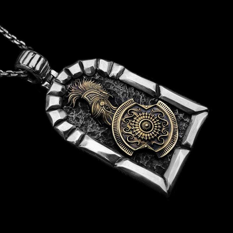 Assassin's Creed Pendant 925 Silver Ancient Greek Spartan warrior Pendant SSP180