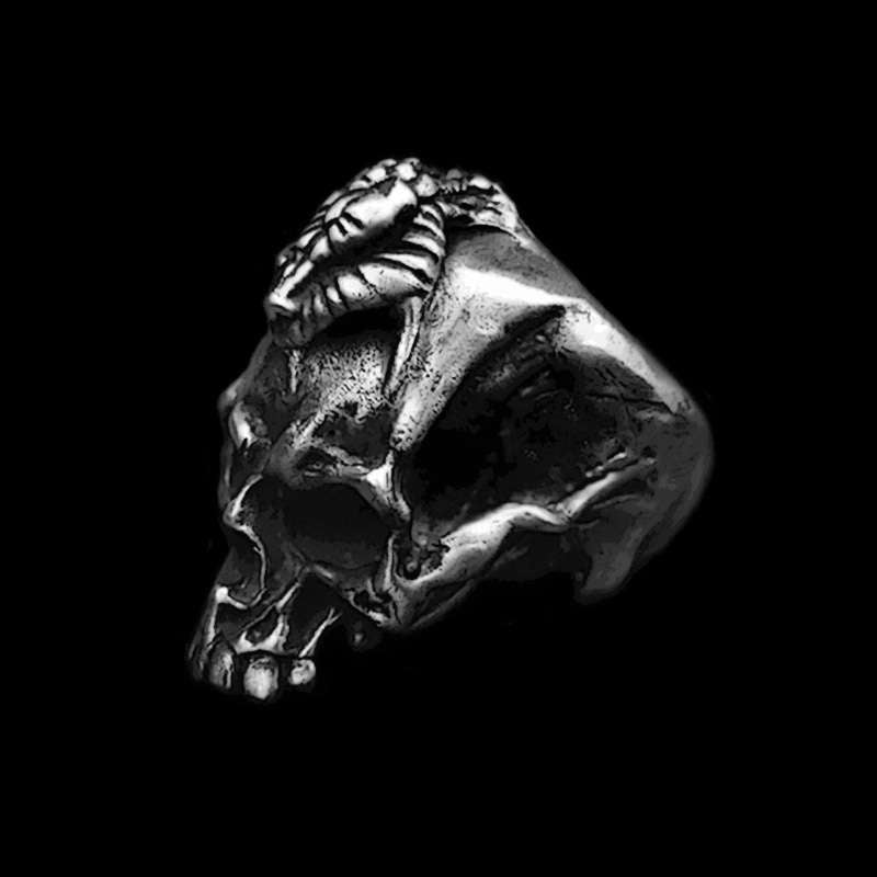 Python Skull Ring 925 Silver Aggressive original design skull rings SSJ266