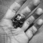 Texture Skull Ring 925 Silver original design Handmade Bark Texture skull rings SSJ268