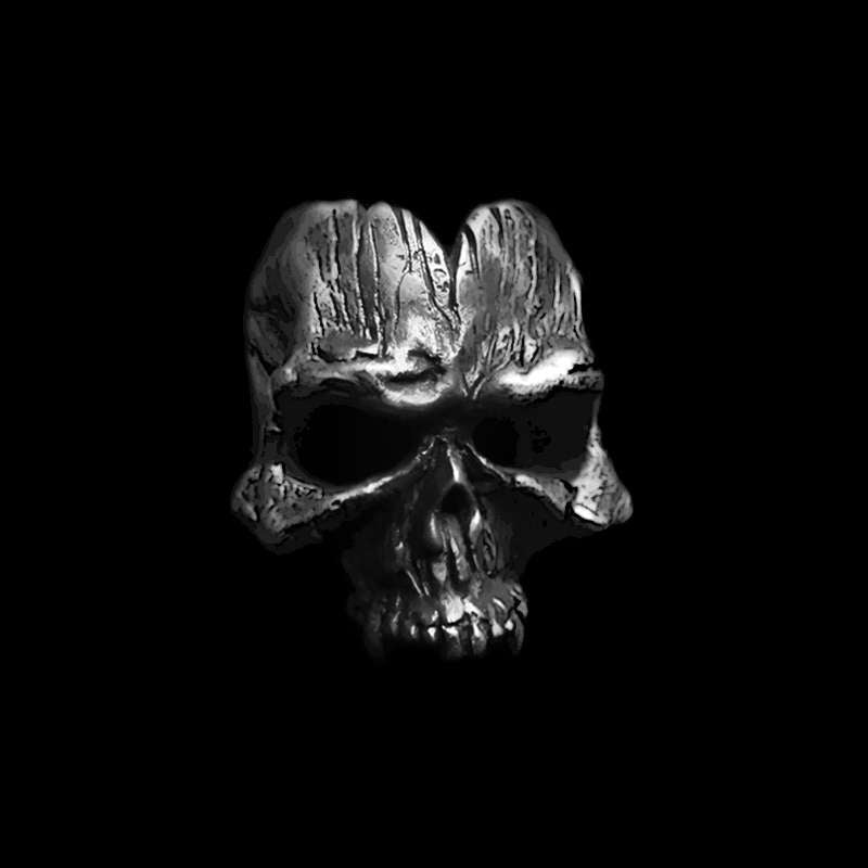 Texture Skull Ring 925 Silver original design Handmade Bark Texture skull rings SSJ268