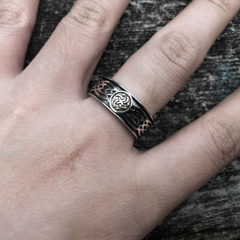 Celtic knot Ring 925 Silver Celtic amulet mens pinky rings 