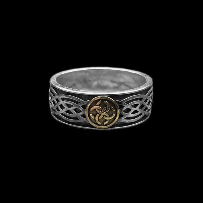Celtic knot Ring 925 Silver Celtic amulet mens pinky rings  Hover Image