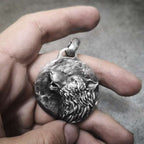 Wolf head Pendant 925 Silver Full moon night wolf howling Pendant SSP181