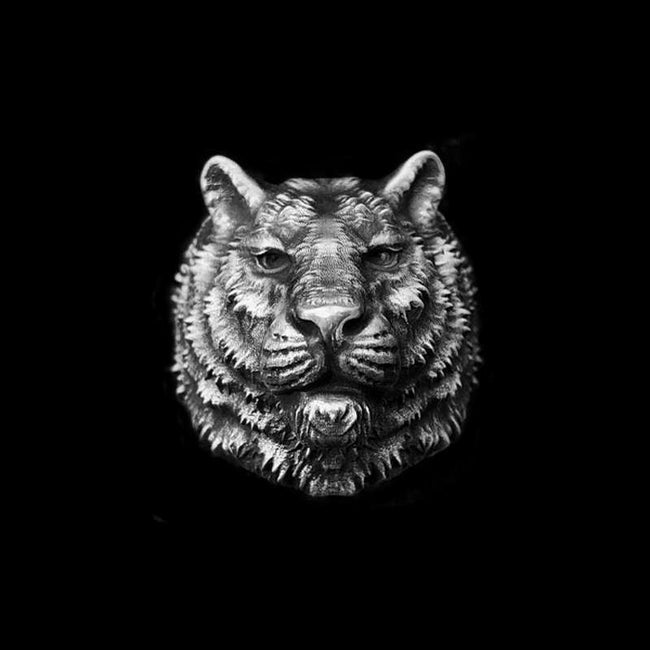 Tiger Ring 925 Silver King of the forest Tiger head Ring SSJ271 Hover Image