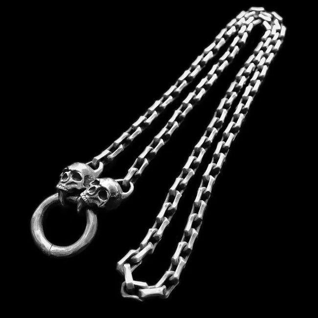 Skull edges corners necklace is embracing a timeless piece of art  Hover Image