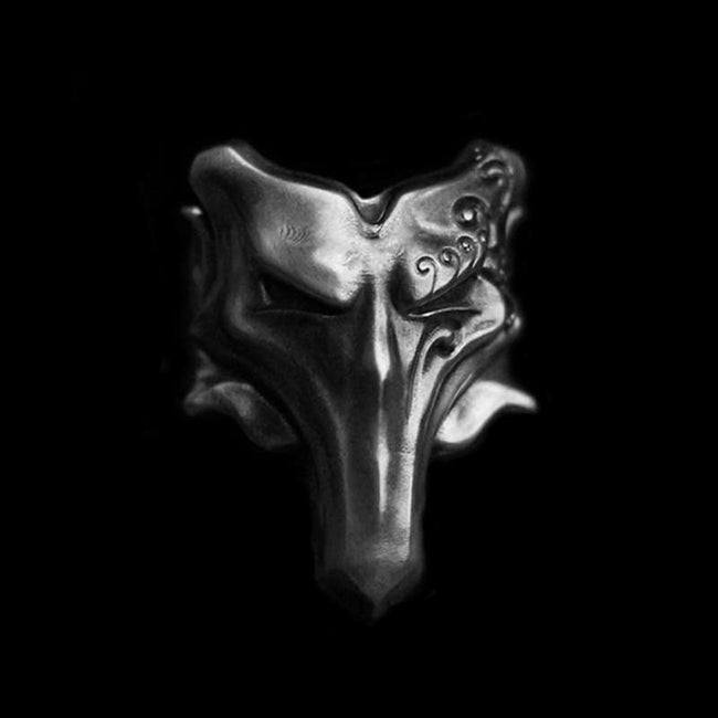 Skull Mask Ring - Handcrafted 925 Sterling Silver Gothic Jewelry Gift Hover Image