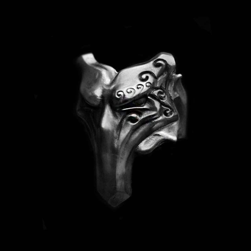 Skull Mask Ring - Handcrafted 925 Sterling Silver Gothic Jewelry Gift