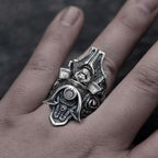Skull mask Warrior Ring 18K Gold skull mask 925 Silver Ghost Warrior rings SSJ277