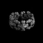 cross rings| Cross flower ring 925 Silver mens rings