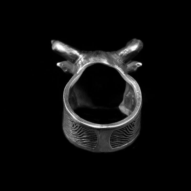 Ox head ring 925 Silver mens bullfight rings 