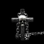 Skull cross Pendant 925 Silver Handmade cross skull Pendant SSP185