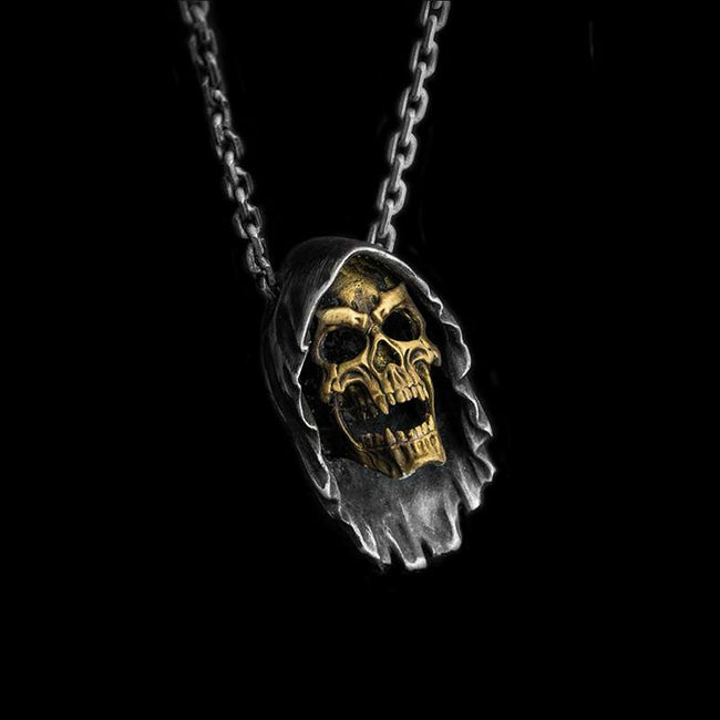 Grim Reaper skull Pendant Handmade 925 Silver Grim Reaper Pendant SSP187 Main Image