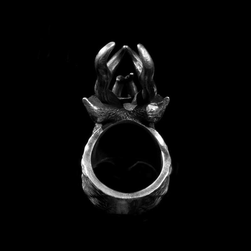 Reindeer ring 925 Silver Christmas Reindeer Rudolph rings SSJ287