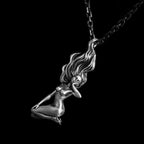 Long hair beauty Pendant Handmade 925 Silver Beautiful Girl Pendant SSP188