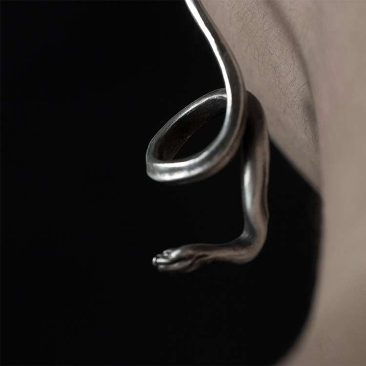 Little snake earring 925 sterling silver snake earrings