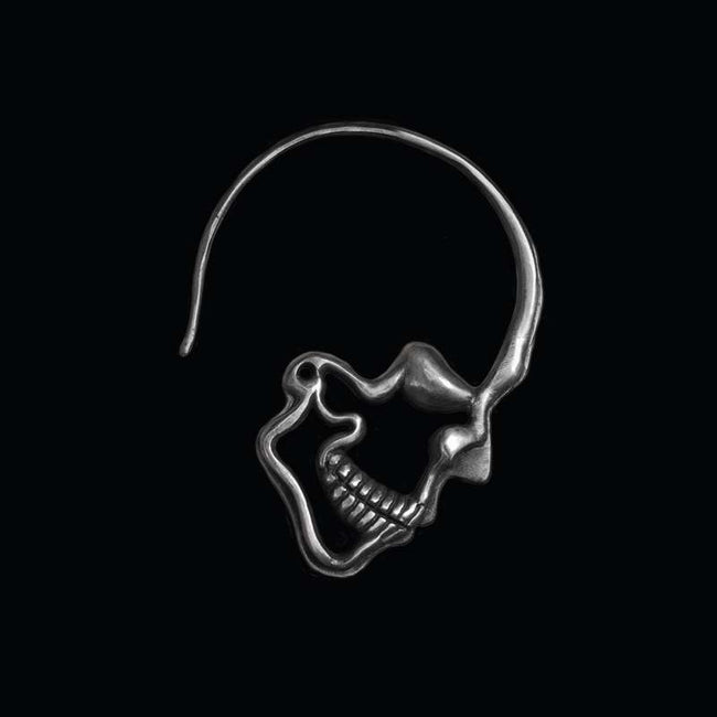 Skull earring 925 sterling silver skull silhouette earring FCS34 Hover Image