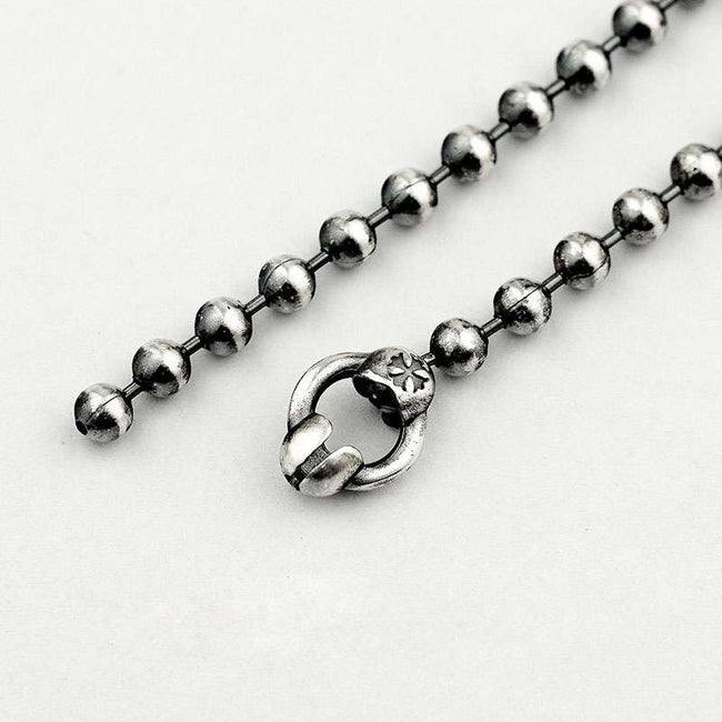 Round beads chain 925 silver beads necklace SSN41 Main Image