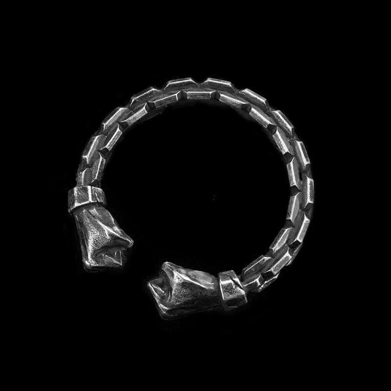 Power fist bracelet Handmade 999 silver fist bracelet SSB101