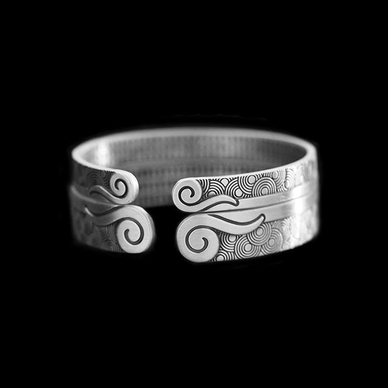 Auspicious Cloud Lovers Bracelets Handmade 999 silver lovers bracelet