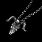 Sheep head skull Pendant Handmade 925 Silver Devil horns Pendant SSP191